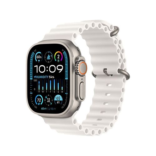 Apple Ultra 2 GPS + Cellular - Boîtier Titane 49 mm Titane nature/blanc - Bracelet 130-200 mm