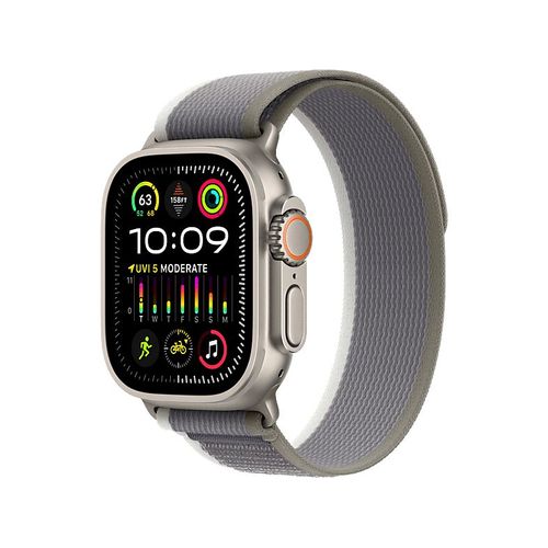 Apple Ultra 2 GPS + Cellular - Boîtier Titane 49 mm Titane naturel/Vert/Gris - Bracelet M/L