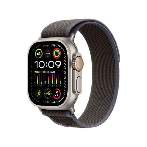Apple Ultra 2 GPS + Cellular - Boîtier Titane 49 mm Titane naturel/Bleu/Noir - Bracelet S/M