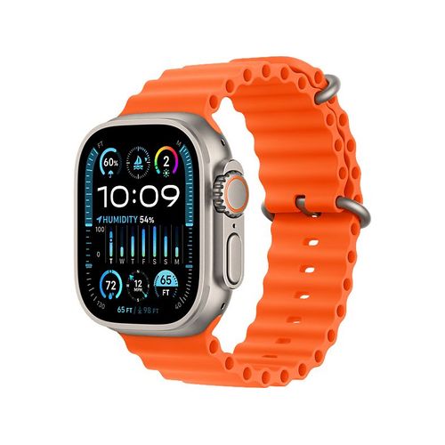 Apple Ultra 2 GPS + Cellular - Boîtier Titane 49 mm Titane nature/orange - Bracelet 130-200 mm