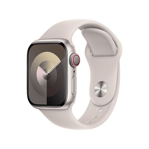 Apple Watch Series 9 GPS + Cellular - Boîtier Aluminium 41 mm Lumière stellaire - Bracelet S/M