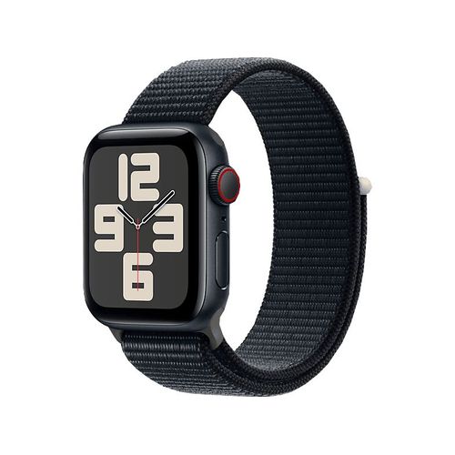 Apple Watch SE (GPS + Cellular) - 2e génération - 44 mm - aluminium minuit - Montre connectée avec bracelet sport - textile - minuit - taille du poignet : 145-220 mm - 32 Go - Wi-Fi, LTE...