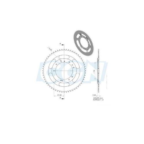 Couronne Cyclo Adaptable Mbk 51s Grimeca 60dts (D98) 10 Trous