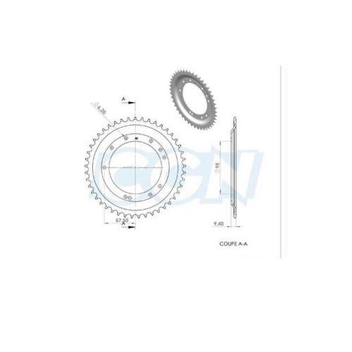 Couronne Cyclo Adaptable Mbk 51s Grimeca 45dts (D98) 10 Trous