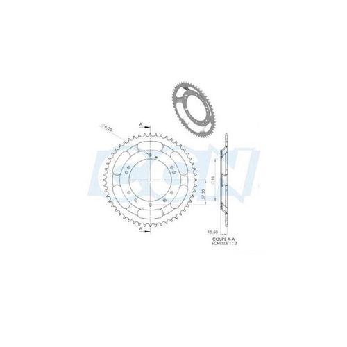 Couronne Cyclo Adaptable 103 Grimeca/Bernardi 52dts (D98) 10 Trous