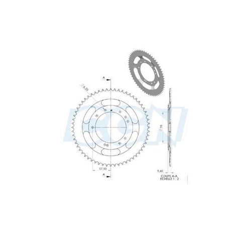 Couronne Cyclo Adaptable Mbk 51s Grimeca 56dts (D98) 10 Trous