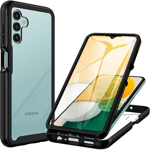 Coque Samsung A13 5G PAS pour 4G Coque antichoc à 360 degrés avec protection d'écran intégrée Robuste double face Bumper Transparent Coque complète pour Samsung Galaxy A13 5G, Noir