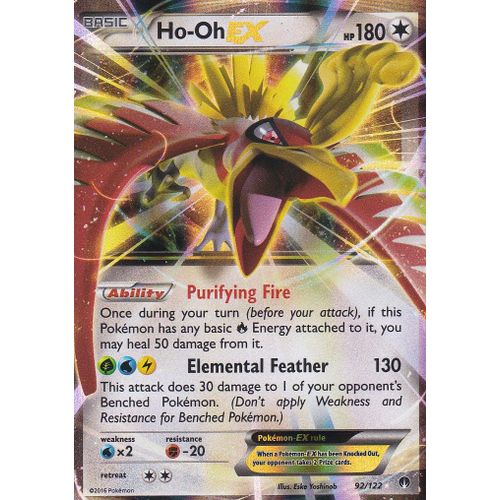 Carte Pokemon - Ho-Oh -Ex - 92/122 - Ultra Rare - Xy9 Rupture Turbo - Version Anglaise -