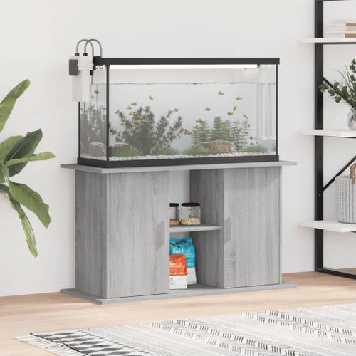 Vidaxl Support Pour Aquarium Sonoma Gris 101x41x58cm Bois D'ingénierie