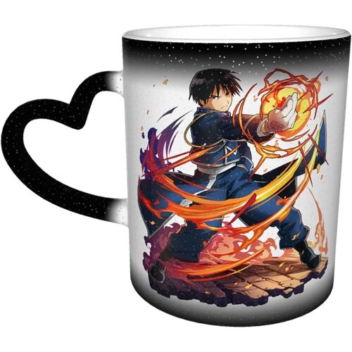 Fullmetal Alchemist Brotherhood Motif Mignon Nouveau Design Unique Drôle Tasse À Café En Céramique Sensible À La Chaleur Mugblackone Size