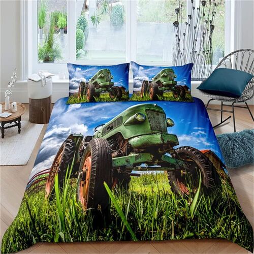 Housse De Couette Th¿¿Me Du Tracteur Avec Taie D'oreiller Enfants Ensemble De Literie D Dessins Anim¿¿S Ensemble De Housse De Couette ? Literie En