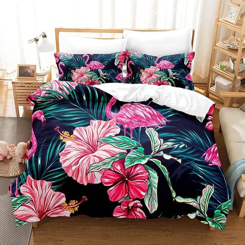 Housse De Couette Flamant - Ensemble De Housse De Couette Imprim¿¿E En D Ensemble De Literie En Microfibre Respirante Ultra Douce Pour La Maison (Flama