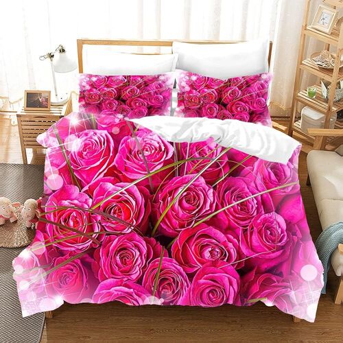 Ensemble De Housse De Couette Fleurs - Ensemble De Housse De Couette Imprim¿¿E En D Ensemble De Literie En Microfibre Respirante Ultra Douce Pour La Ma