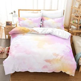 Housse De Couette ¿¿ Th¿¿Me Nuages ??Color¿¿S Ensemble De Lit / Taie D'oreiller, Conception De Style De Personnalit¿¿, Housse De Couette Confortable Et (N