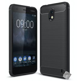 Housse Etui Coque Silicone Gel Carbone Pour Nokia 2 + Film Ecran - Noir