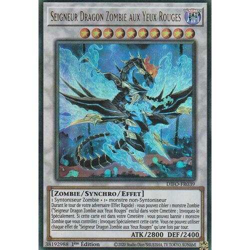 Carte Yu-Gi-Oh - Seigneur Dragon Zombie Aux Yeux Rouges - Difo-Fr039 - Ultra Rare -