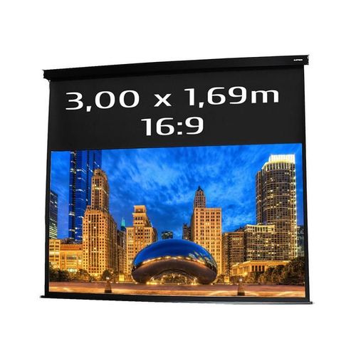 Ecran de projection motorisé 3,00 x 1,69m - Format 16:9 - Carter noir