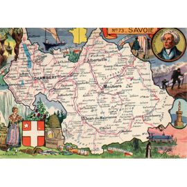 Carte Postale Milieu Xx Eme Siecle - Theme Cartographie - Departement N° 73 - La Savoie