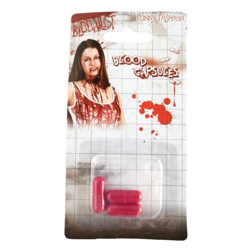 3 Capsules De Faux Sang Saignement Factice Déguisement Halloween Farce