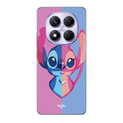 Coque Xiaomi Redmi Note 14 Pro 5g Stitch Et Angel Bleu Et Rose