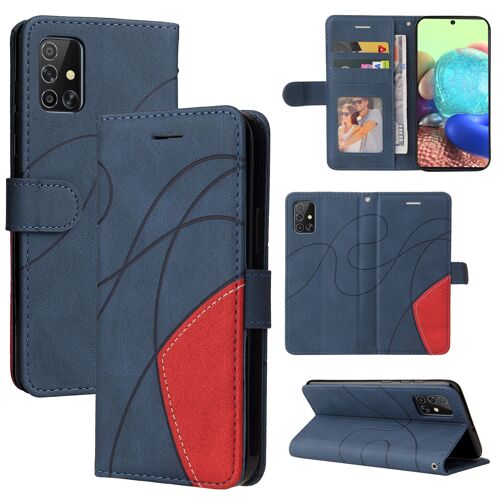 Coque Samsung Galaxy A71 4g, Etui Pour Samsung Galaxy A71 4g,Etui En Cuir Pu Premium Housse Pour Samsung Galaxy A71 4g,Bleu