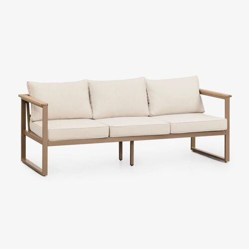 Canapé De Jardin 3 Places En Aluminium Lipov Moka Brown
