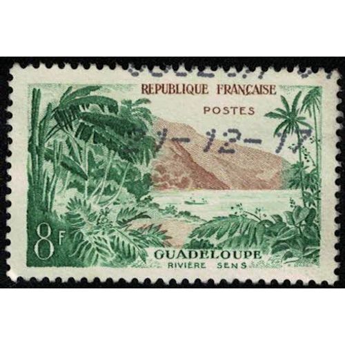 France 1957 Oblitéré Daté Used Guadeloupe Rivière Sens Y&t 1125 Su