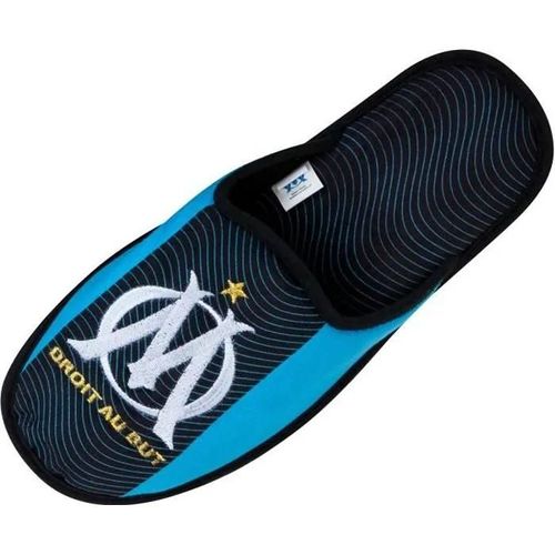 Chaussons Enfant Garçon Om Collection Officielle Olympique De Marseille Polyester Et Gomme Noir