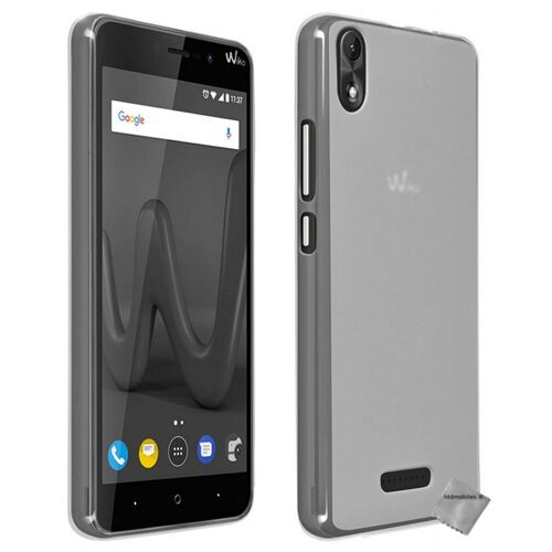 Housse etui coque pochette silicone gel fine pour Wiko Lenny 4 Plus + film ecran - BLANC TRANSPARENT