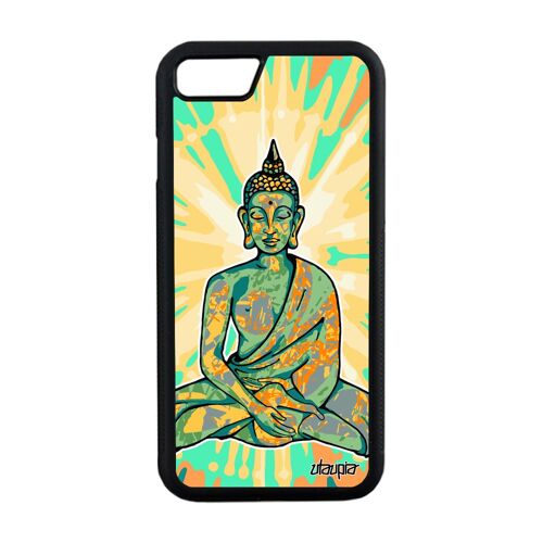 Coque Pour Iphone 8 Silicone Bouddha Assis Zen Inde Bumper Made In France