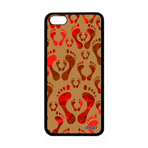 Coque Iphone 5c Silicone Pied Rouge Imprime Trace De Pas Housse Telephone Apple Iphone 5c