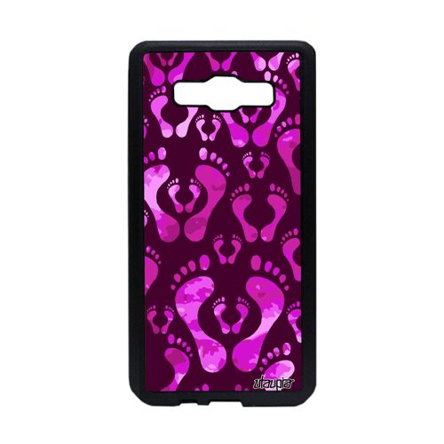 Coque pied pour A5 silicone trace de pas metal motif rose noir en Samsung Galaxy A5