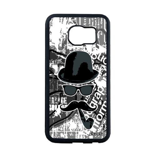 Coque S6 Edge Silicone Moustache Journal Tag Swag Chapeau Melon A Samsung Galaxy S6 Edge