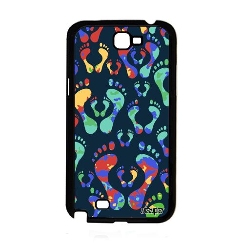 Coque Pour Samsung Galaxy Note 2 Silicone Trace De Pas Mobile Orange Case Bumper
