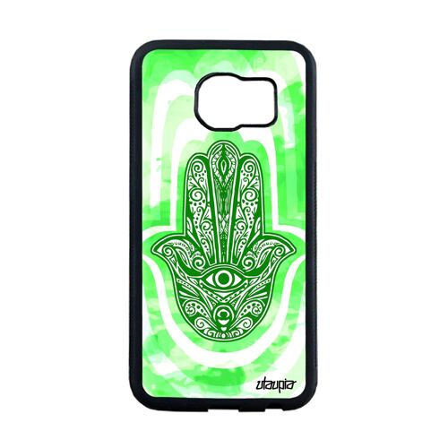 Coque Galaxy S6 Edge Silicone Main De Fatma Design Vert Fatima Noir 4g A Samsung Galaxy S6 Edge