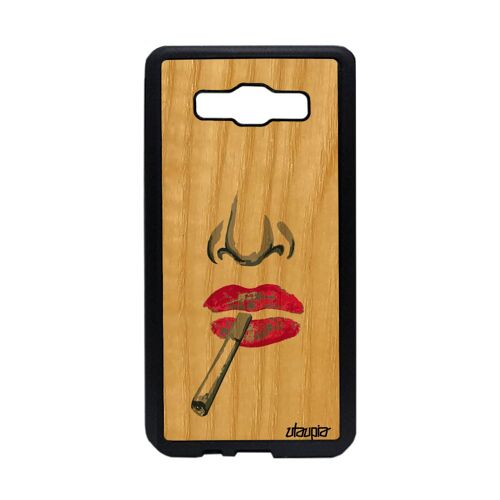Coque Bois Pour A5 Silicone Portrait Original Levre Cover Mobile Samsung Galaxy A5