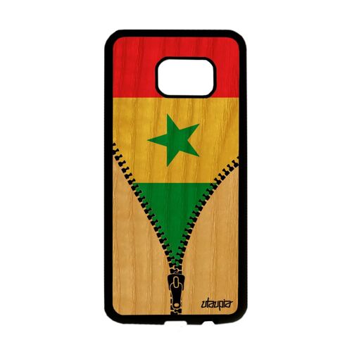 Coque Samsung Galaxy S7 Edge Bois Silicone Drapeau Senegal Senegalais Cover Foot