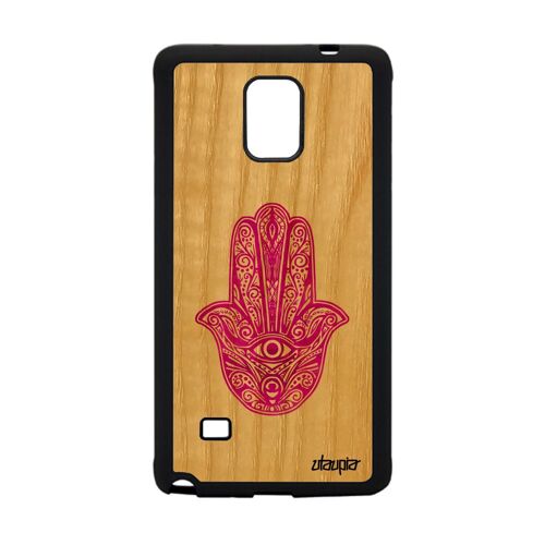 Coque Telephone Samsung Note 4 Bois Silicone Main De Fatma Cover Rigide A Samsung Galaxy Note 4