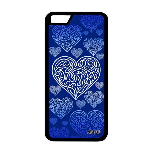 Coque iPhone 6 6S silicone cur amour dessin love telephone bleu femme 4G