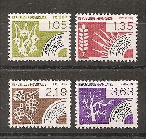 Préos 178 À 181 (1983) Préoblitérés Série Des Saisons N** (Cote 3,5e) (3374)