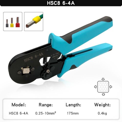 HSC8 6-4A H - Pince À Sertir Pour Borne Tubulaire, Outils Manuels,Mini Kit De Pince De Fil Électrique