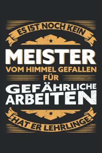 Es Ist Noch Kein Meister Vom Himmel Gefallen Für Gefährliche Arbeiten Hat Er Lehrlinge: Notizbuch Für Dachdecker, Handwerker Und Meister. 120 Seiten Karierte Blätter.