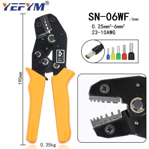 SN-06WF - Pince à sertir 10 mâchoires pour TAB 2.8 4.8 6.3/C3 XH2.54 3.96 2510/tube/bornes électriques non isolantes kit de serrage outils