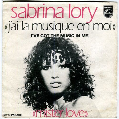 Pochette 45 Tours - Sabrina Lory : " J' Ai La Musique En Moi