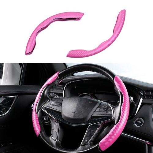 Garniture De Protection Antidérapante Pour Intérieur De Volant De Voiture, En Fiber De Carbone, Rose, 38cm, 15 Pouces