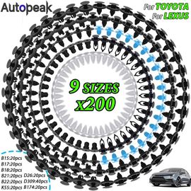 Clips De Moulage Pour Pare-Choc, 200 Pièces, 9 Tailles, Goupille De Poussée Pour Voiture, Garniture, Garniture, Panneau De Fixation, Retenue Automatique Pour Toyota Corolla Camry Lexus