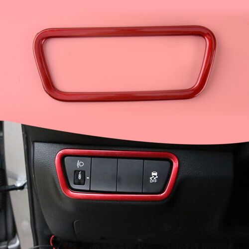 Garniture De Phare De Voiture Avec Bouton De Commande, Cadre De Couverture Étanche Abs Rouge Adapté À Kia K3 Forte 2019 2020 2021 2022 2023