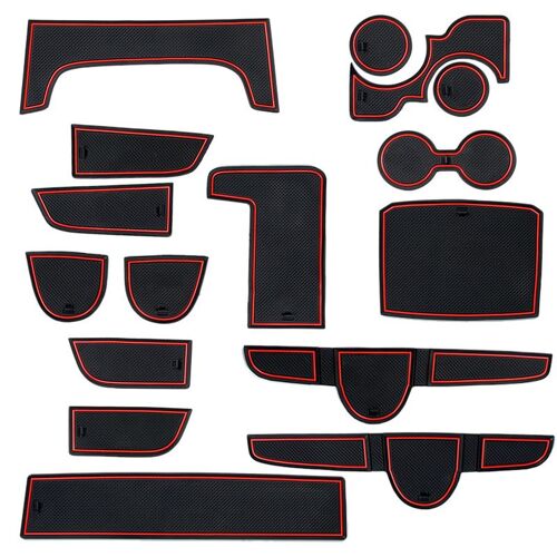 Ensemble De 16 Pièces De Fentes De Porte Intérieures, Tapis Antidérapant, Coussinet De Tasse En Caoutchouc Silicone Adapté Pour Kia Forte K3 2020 2019