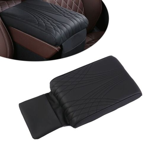 Boîte D'accoudoir De Console Centrale Avant De Voiture En Cuir Pu, Coussin En Mousse, Housse Souple, Protecteur De Polymères, Garniture Noire, Ajustement Universel