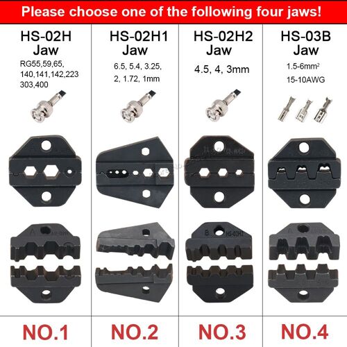 Choisissez une seule mâchoire - Pince À Sertir Hs, Mâchoires, Matrices, Prise, Tube D'isolation, Cosse De Câble Coaxial Non Isolé, Borne, Matrice De Sertissage Remplaçable, 1 Pièce